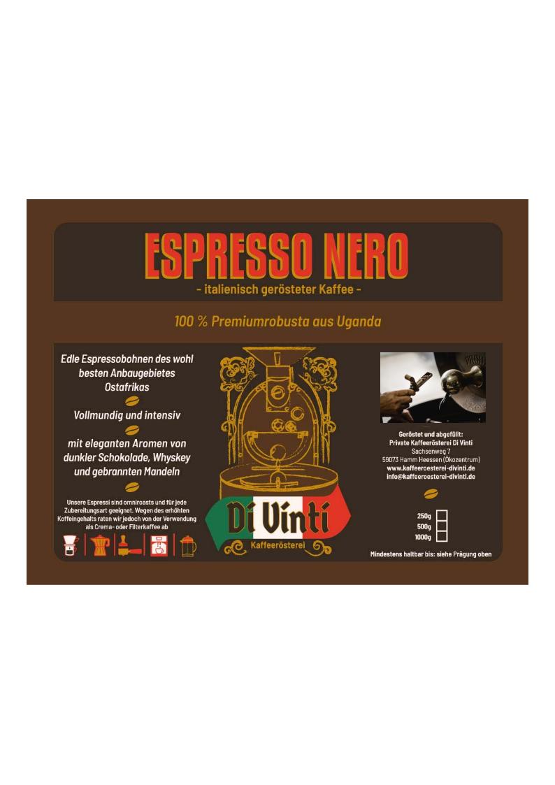DiVinti_EspressoNero_pp3 Espresso NERO - 100 % Premiumrobusta Projektkaffee – Bild 1